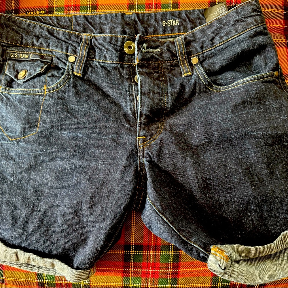 G-Star Dark Blue Denim Shorts